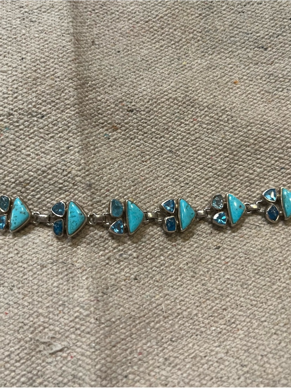 Turquoise Blue Inlay Linked Bracelet - Women's Jewelry